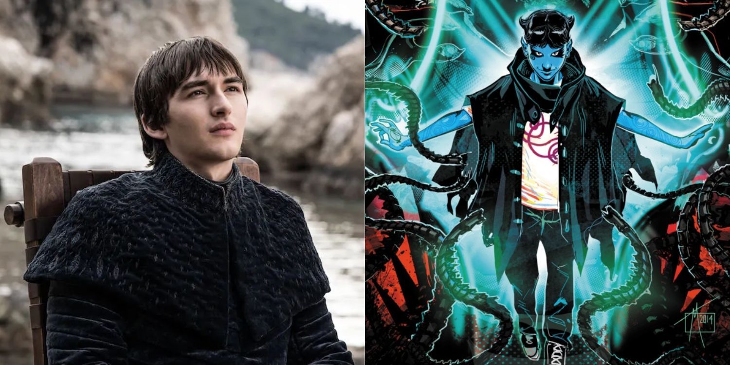 Split image of Isaac Hempstead Wright and Klarion the Witch Boy