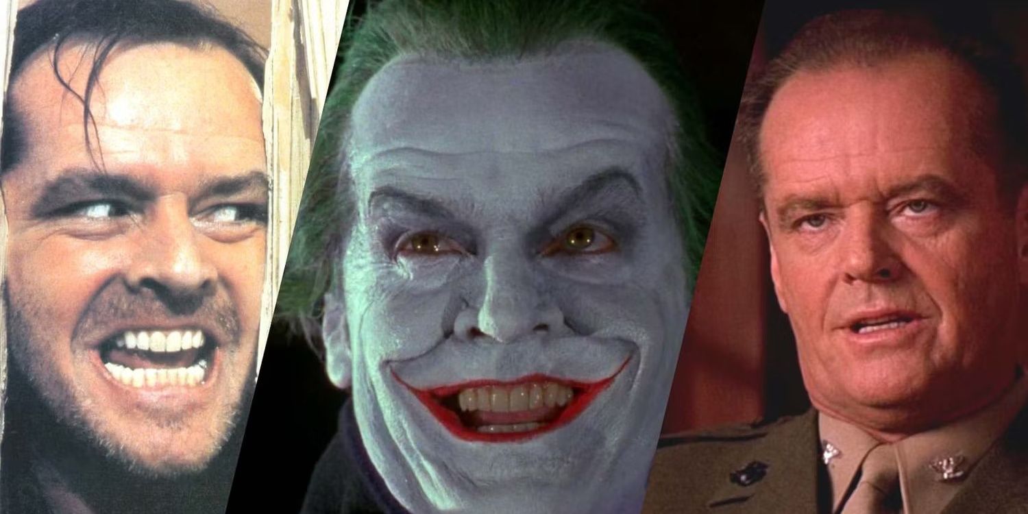 Split image showing various Jack Nicholson characters