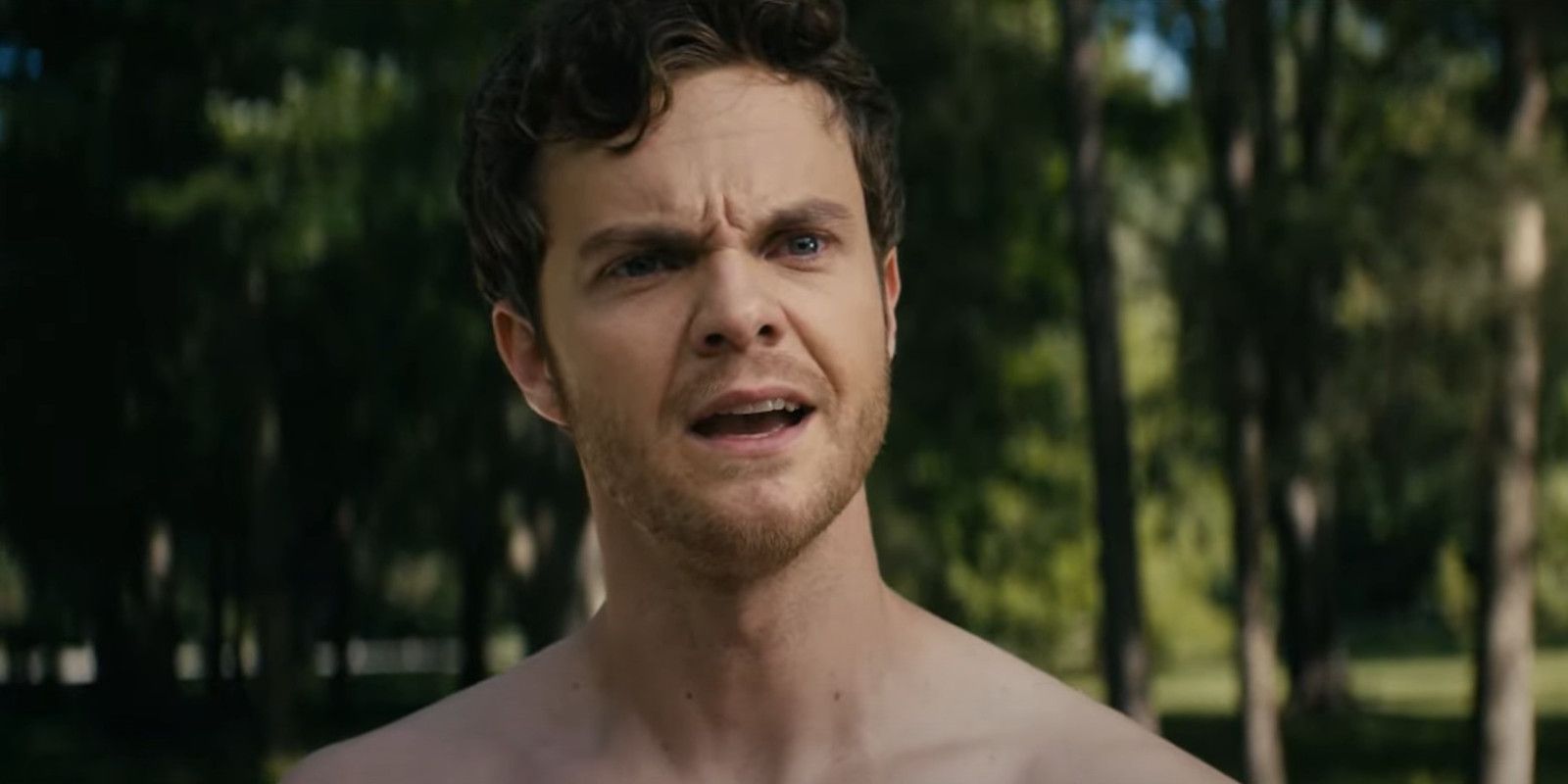 Jack Quaid as Hughie looking angry in The Boys