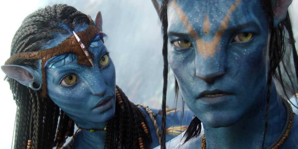 Jake e Neytiri como Na'vi em Avatar