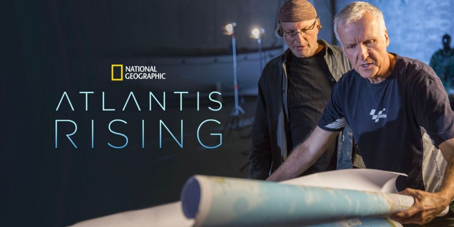 James Cameron on a title screen for Atlantis Rising