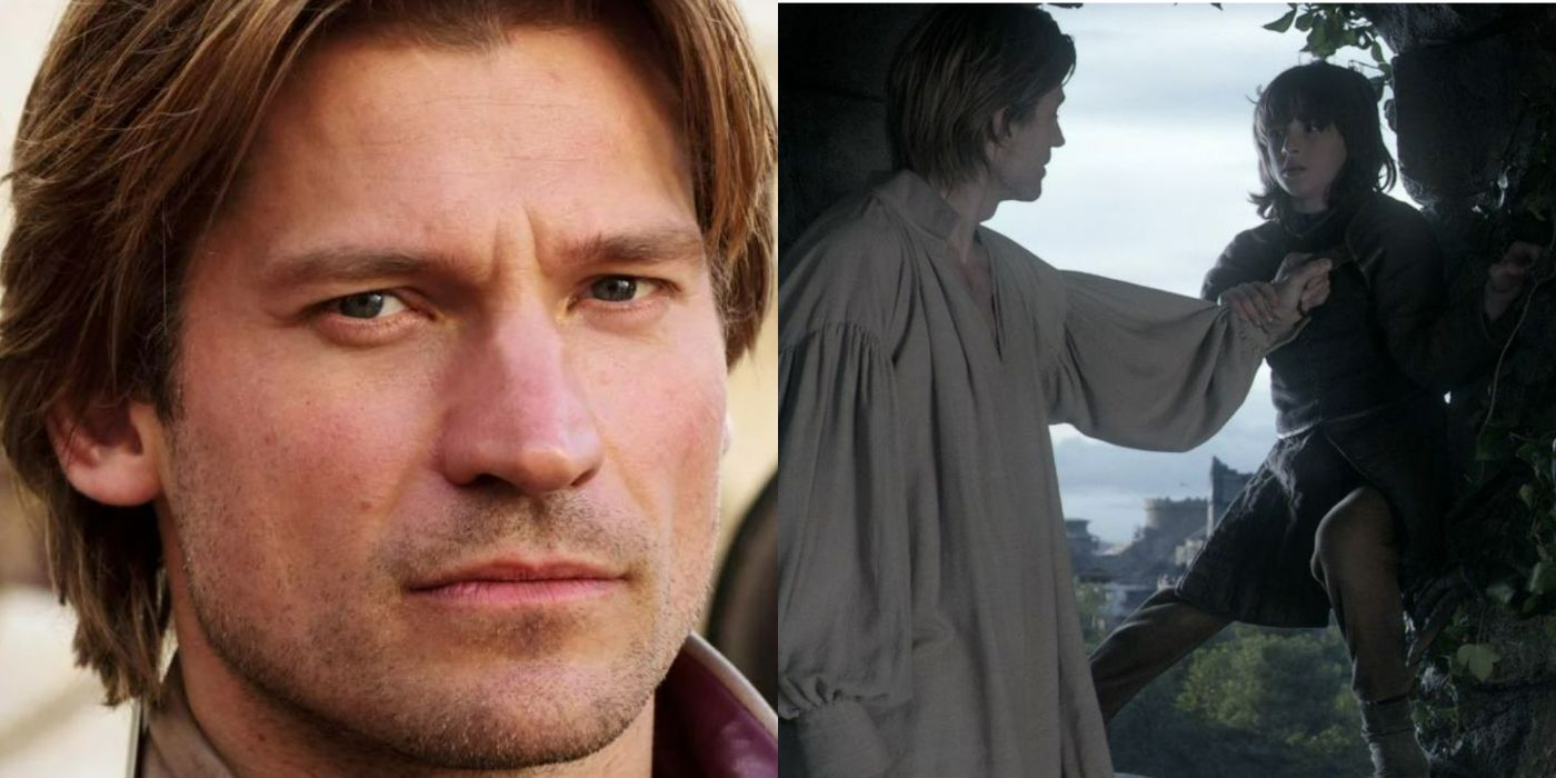 A split image showing two different clips of Jamie Lannister from Game of Thrones