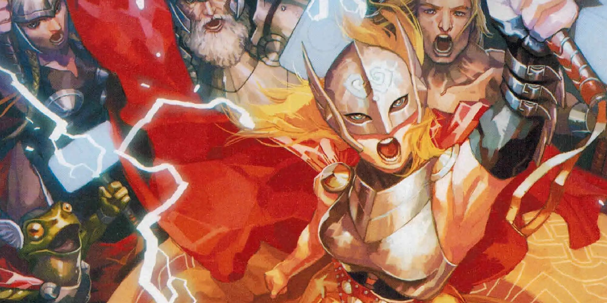 Jane Foster holding Mjolnir in Secret Wars