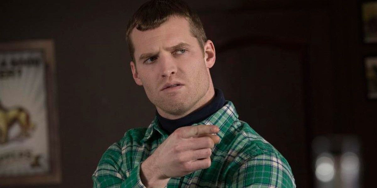 Jared Keeso pointing in Letterkenny