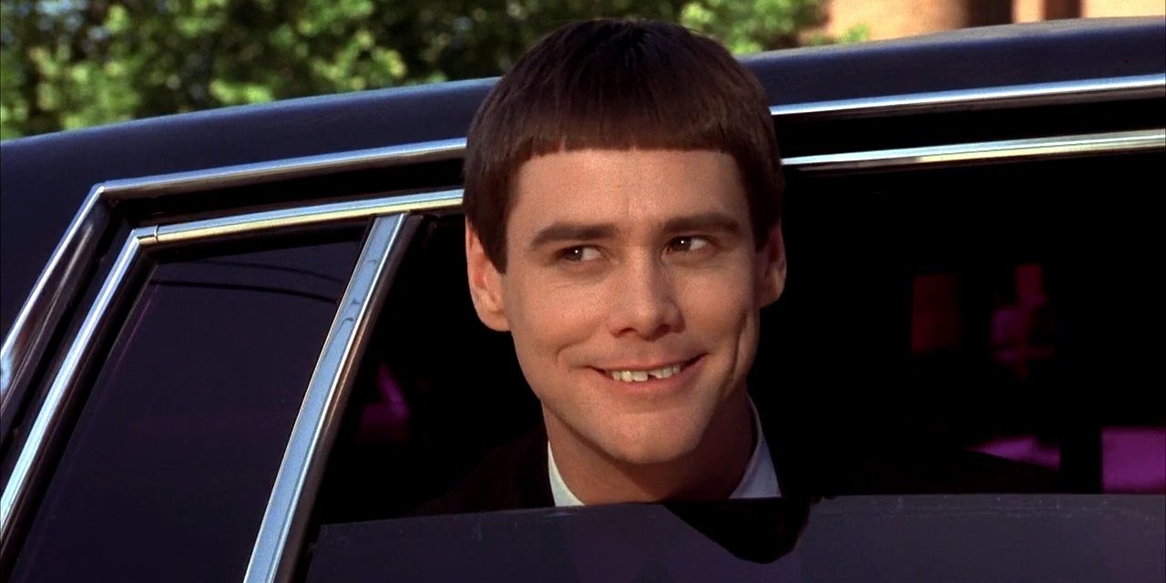 Jim Carrey in a limo in Dumb and Dumber