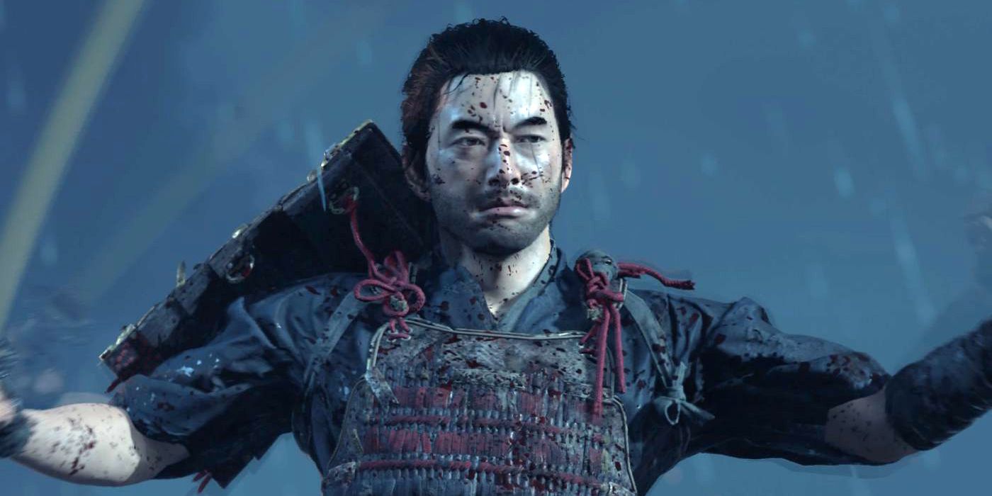 Jin Sakai observa em Ghost of Tsushima