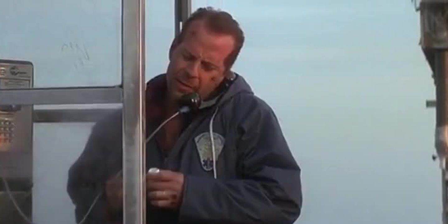 John McClane uses a pay phone in Die Hard with a Vengeance
