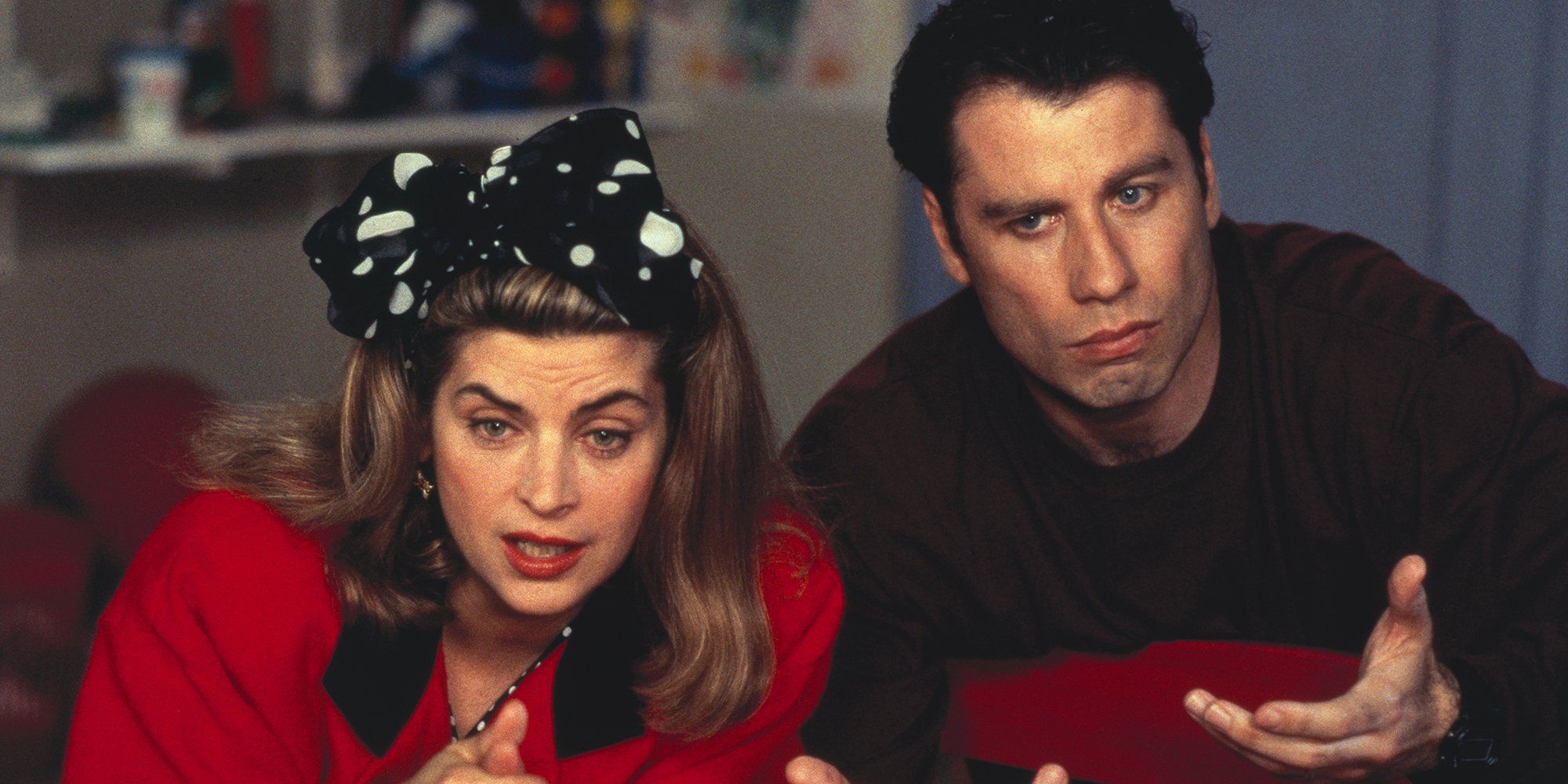 John Travolta and Kirstie Alley look confused in Look Who's Talking Now