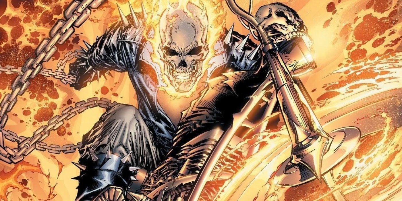 Johnny Blaze as the Ghost Rider in Marvel Comics.