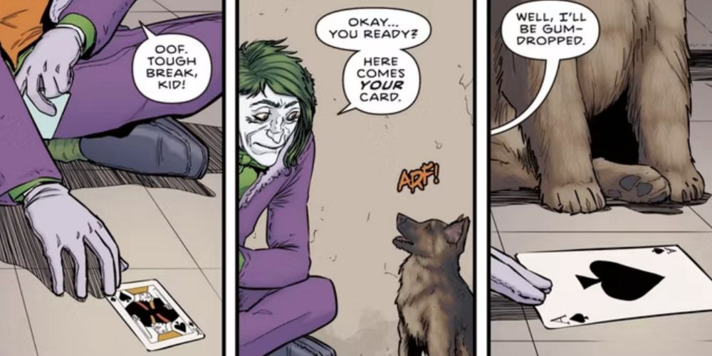 Joker gives Ace his own card In Batman (Vol. 3) Annual #1,