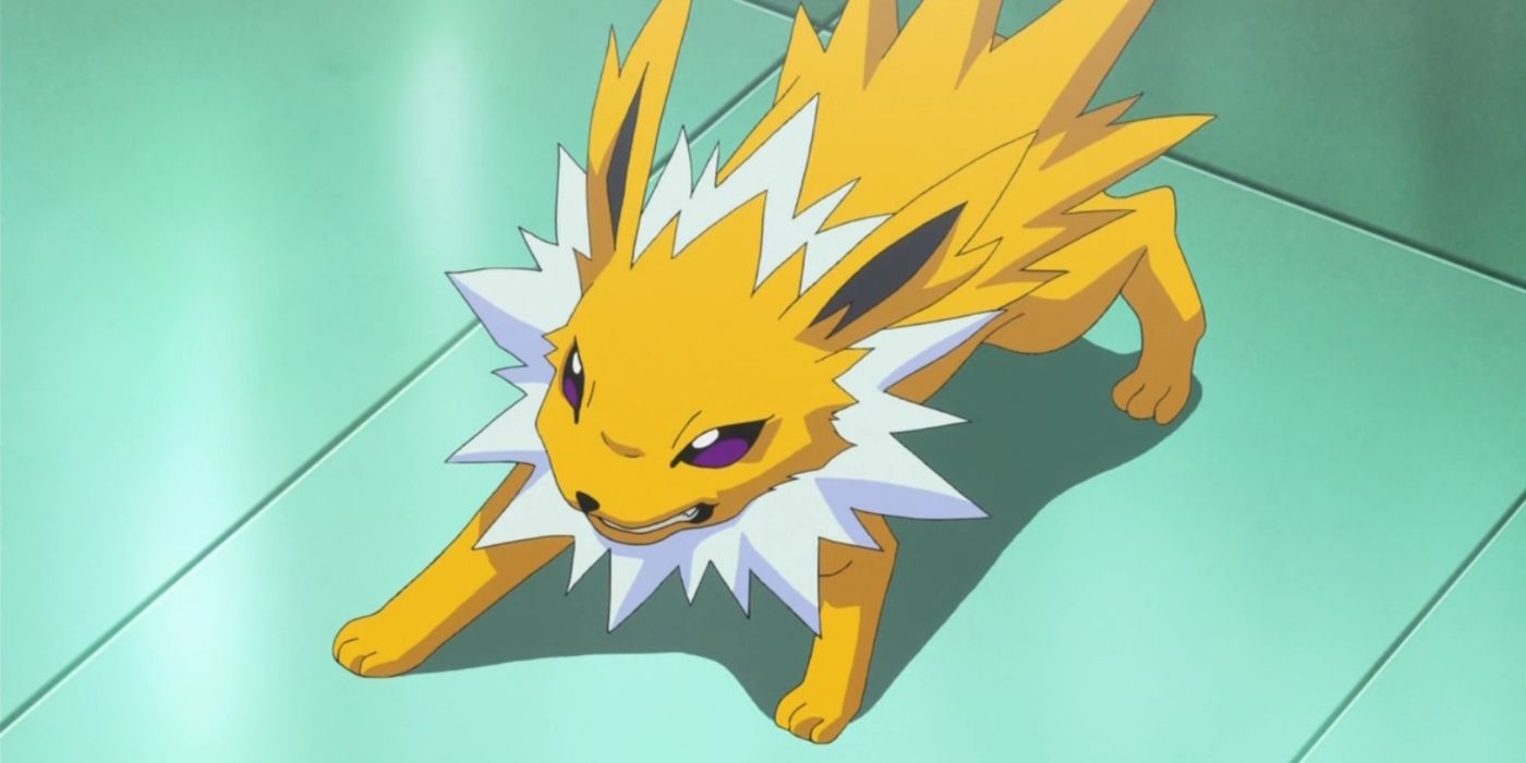 A snarling Jolteon in the anime.