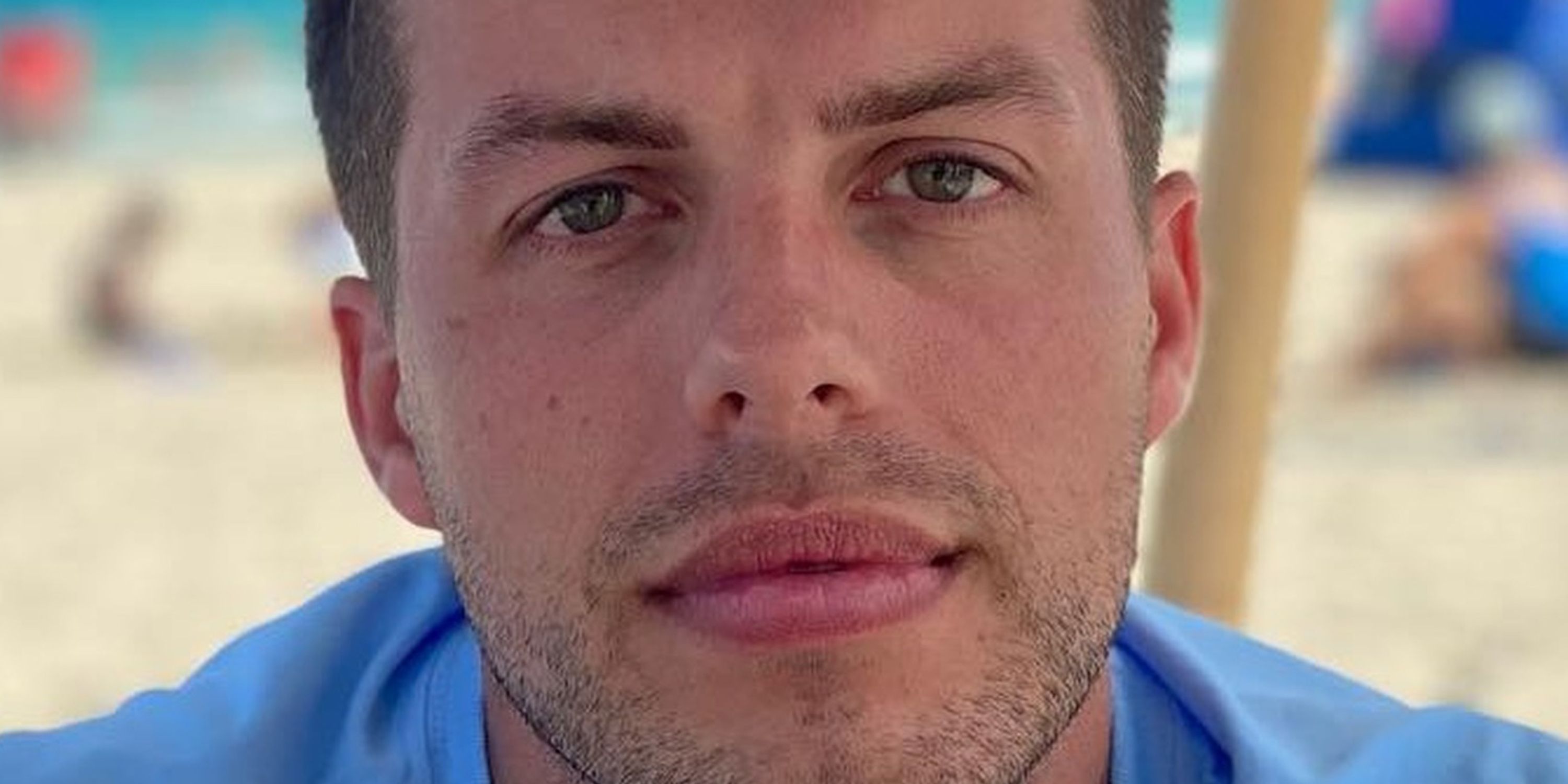 Jovi Dufren of 90 Day Fiance in a Blue Shirt