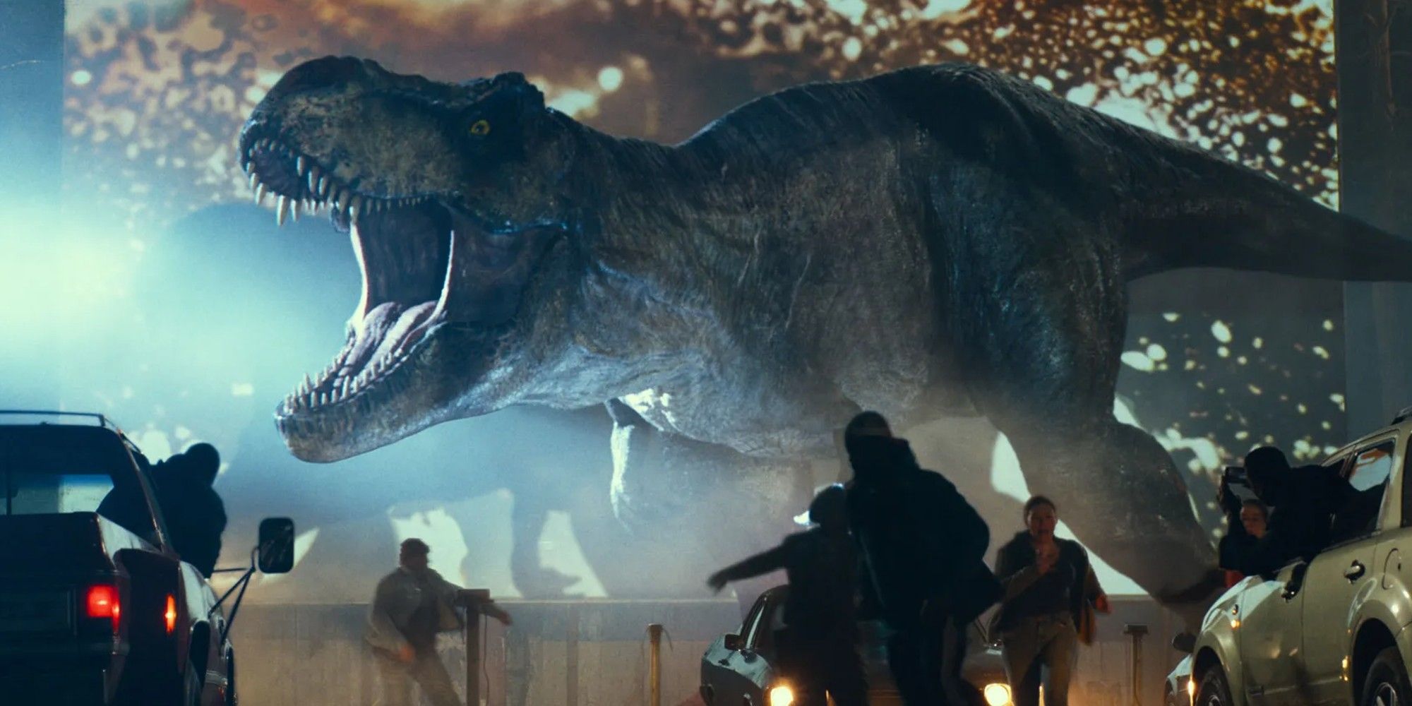 Jurassic World Dominion Tyrannosaurus Rex no cinema drive-in