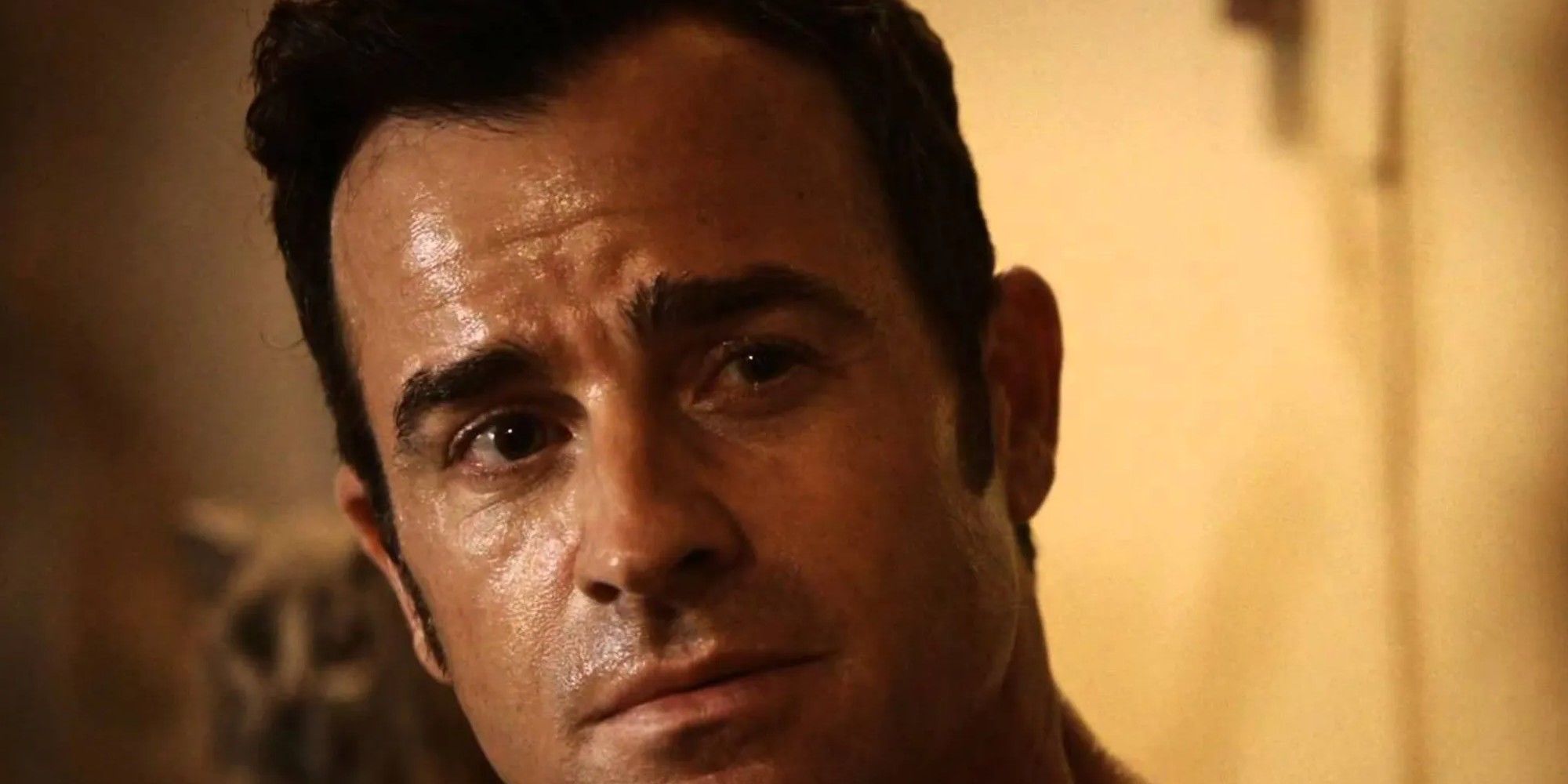 Justin Theroux looking emotional in Leftovers