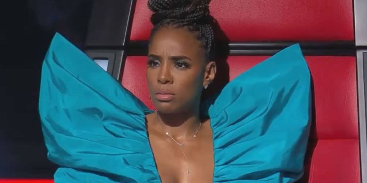 Kelly Rowland looking unhappy in The Voice Australia 2020