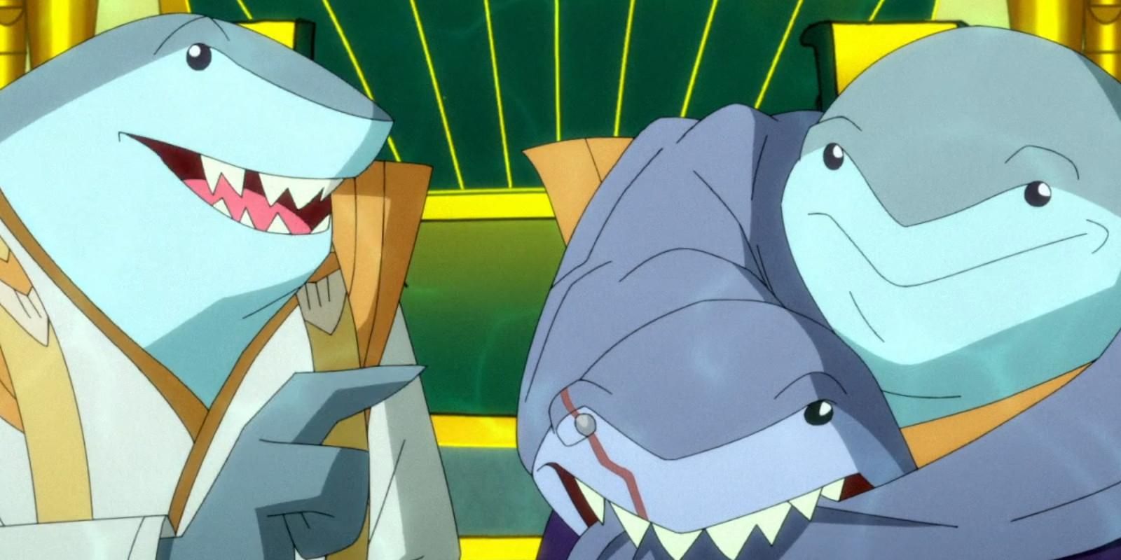King Shark and his brother at Shark God's funeral 