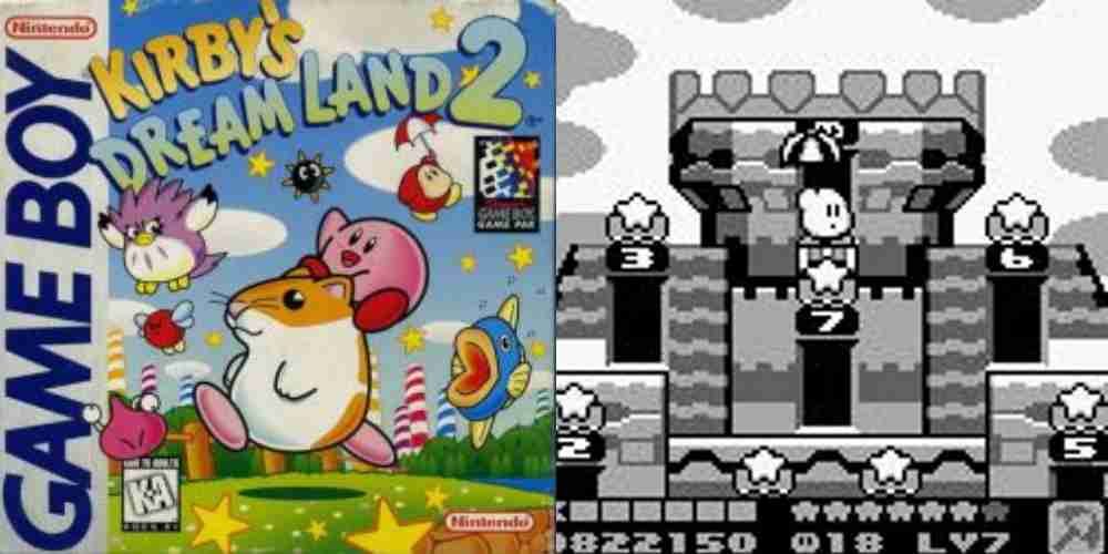 Kirby monta Rick o hamster no Game Boy boxarrt.  Ele fica em um lindo castelo em Kirby's Dream Land 2.