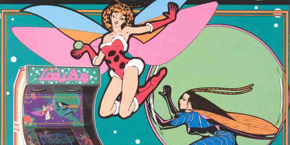 Cabinet art for the arcade game Lady Bug.