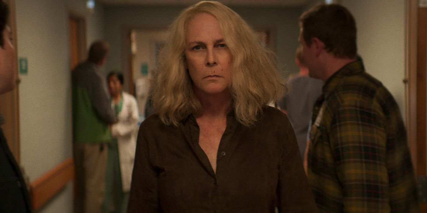 Laurie Strode walks through a hospital in Halloween Kills