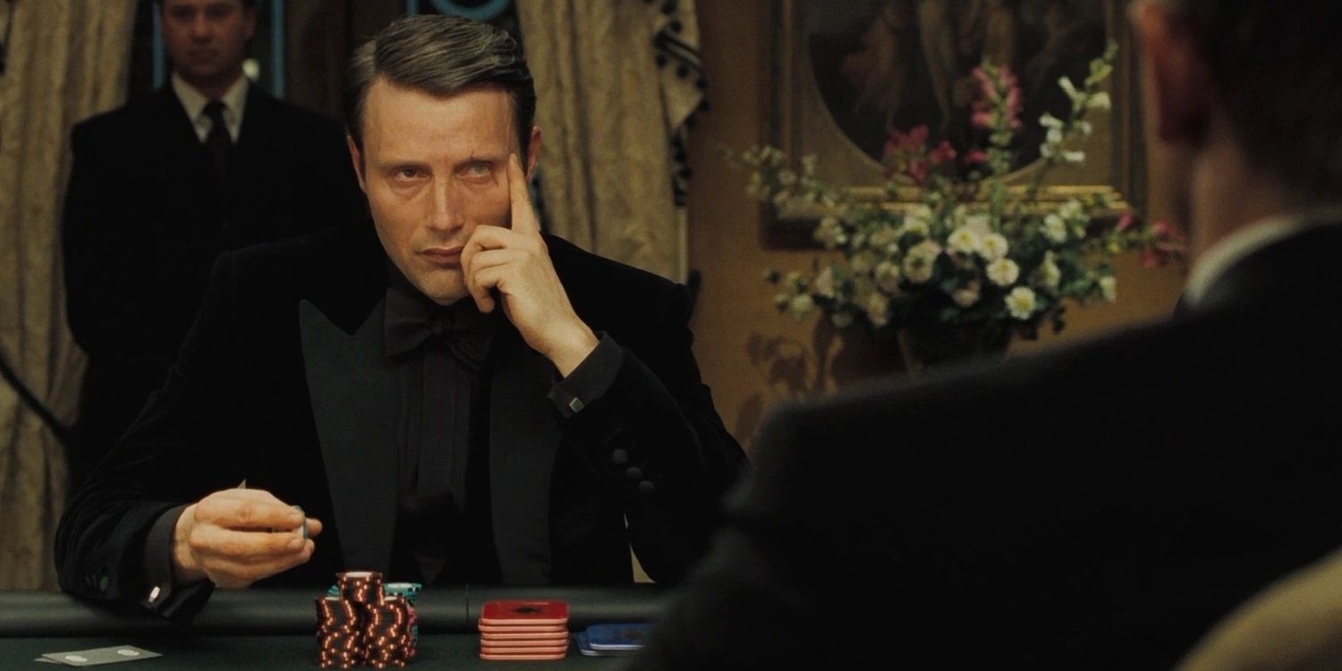 Le Chiffre sits at a poker table in Casino Royale