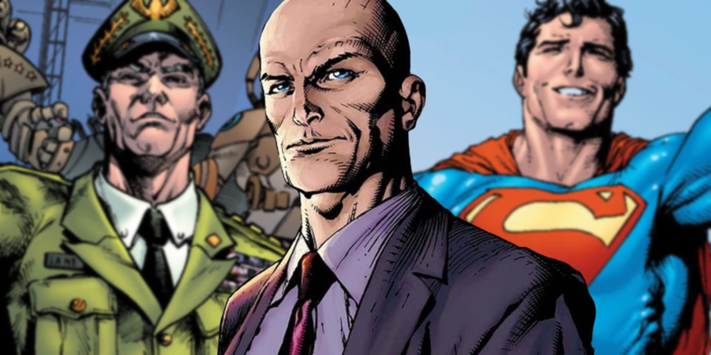 Lex Luthor, General Lane, and Superman in DC Comics