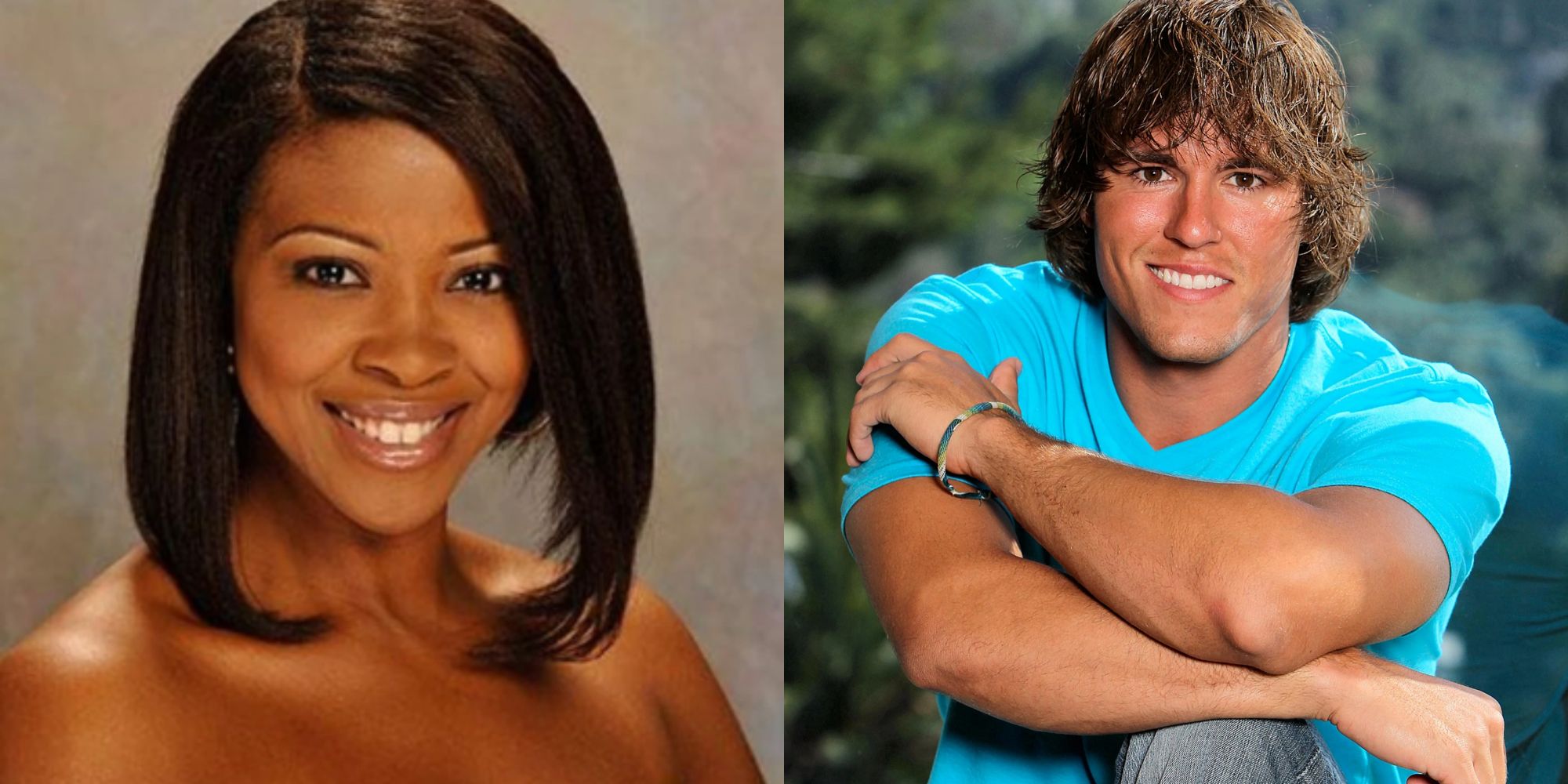 Split image showing Libra Thompson and Hayden Moss in Big Brother.