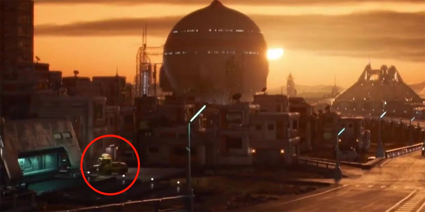 Lightyear Pizza Planet truck parked on Star Command&rsquo;s base