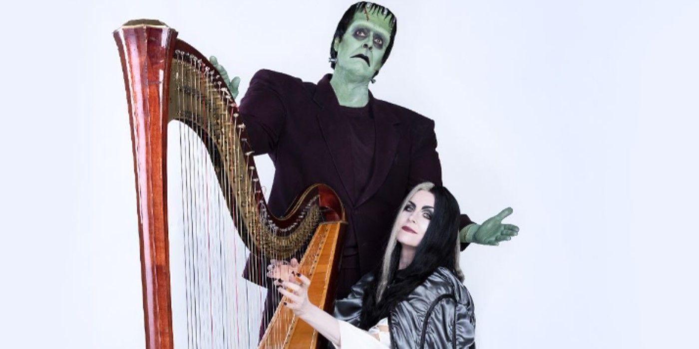 Lily Herman Playing The Harp In The Munsters Movie