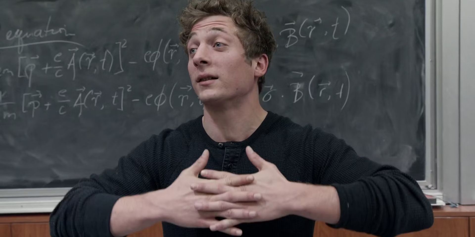 Lip speaking to a classroom of students in Shameless