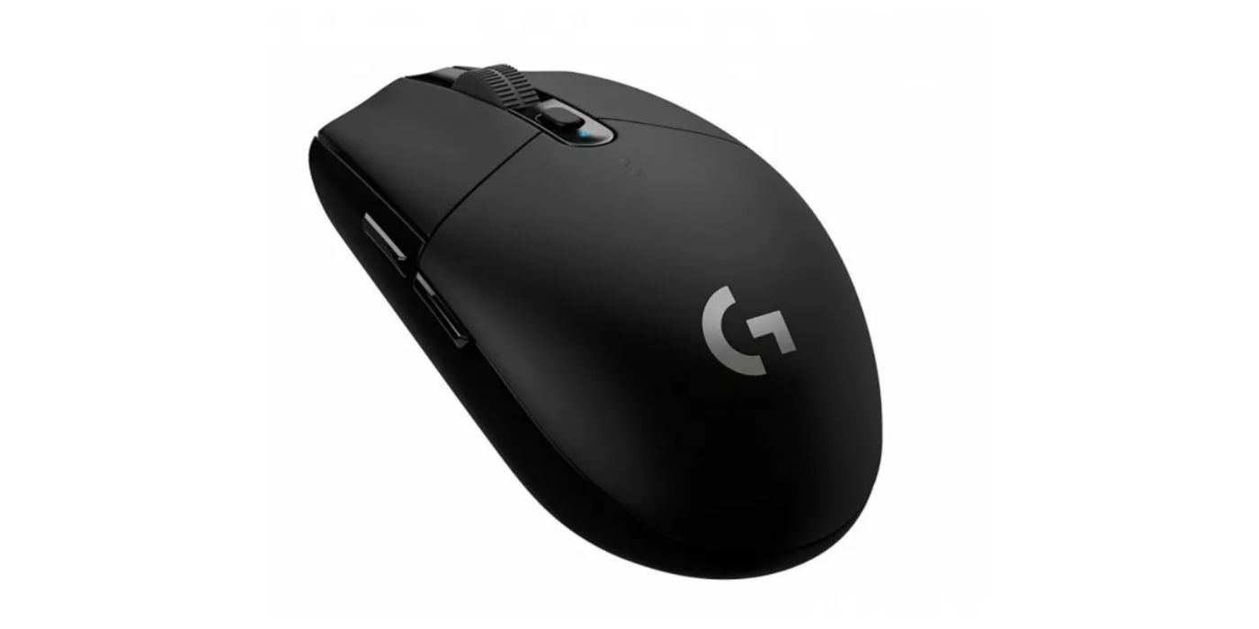 Image of a black Logitech G305 wireless gaming mouse.