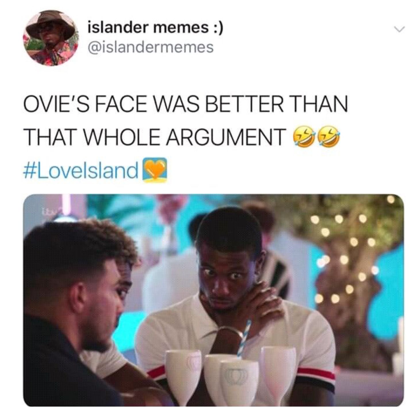 Love Island meme photo