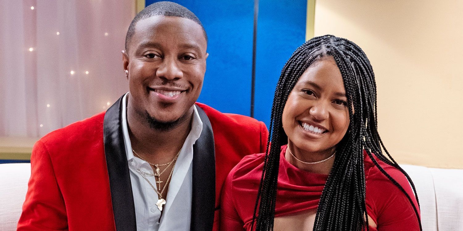 Iyanna McNeely and Jarrette Jones sitting together at the Love Is Blind reunion