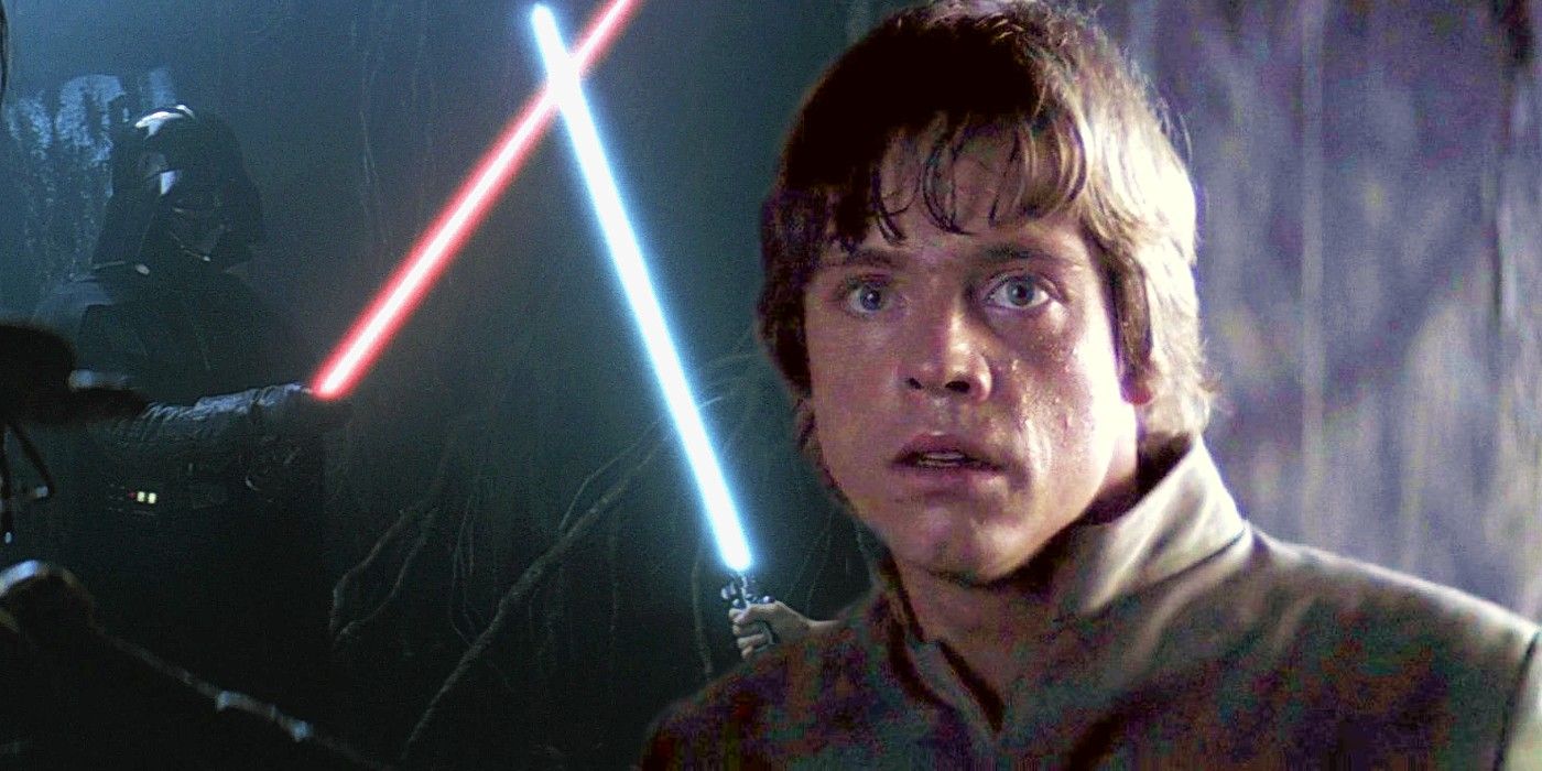 Luke Skywalker and Darth Vader fight in Dagobah Cave Vision