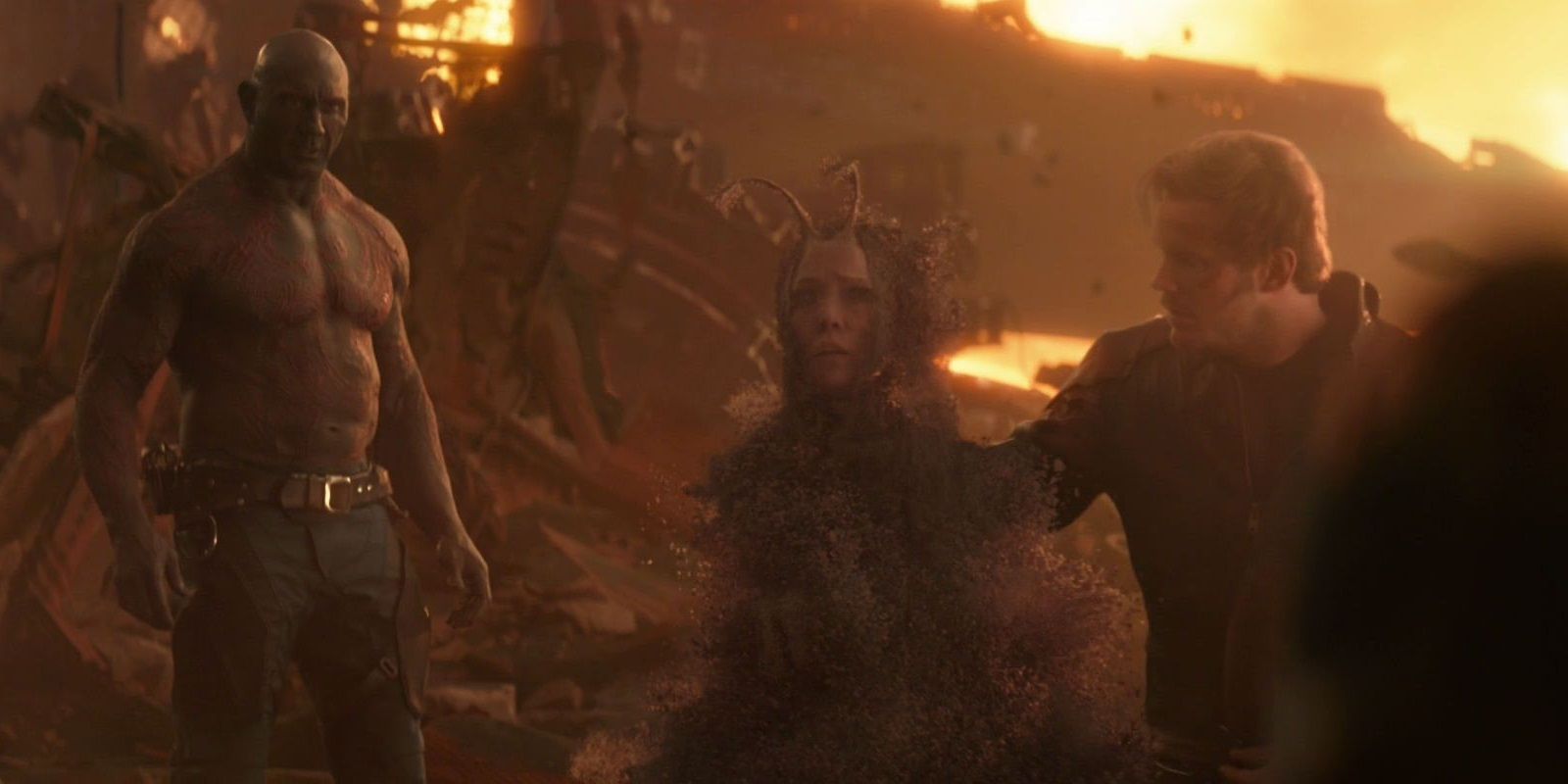 Mantis turns to dust in Avengers Infinity War