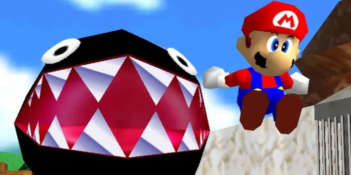 Mario chased by a Chain Chomp (1)