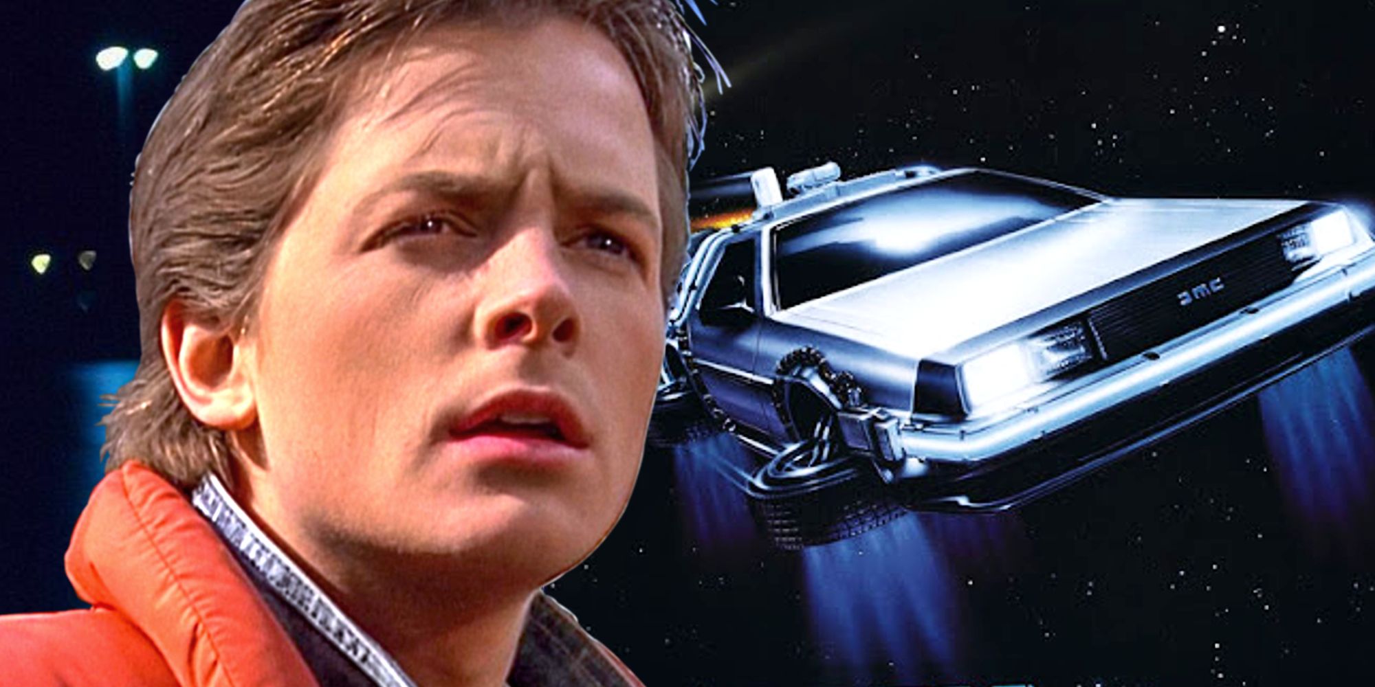Marty McFly and the DeLorean in Back to the Future