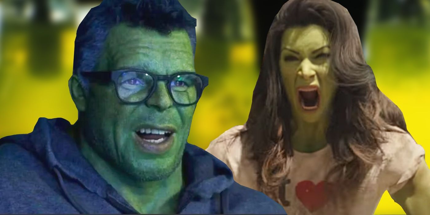 Mark Ruffalo as Bruce Banner/Hulk and Tatiana Maslany as Jennifer Walter/She-Hulk in She-Hulk: Attorney At Law