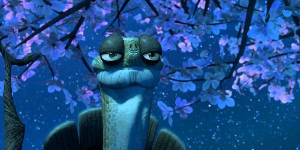 Master Oogway in a meadow in Kung Fu Panda