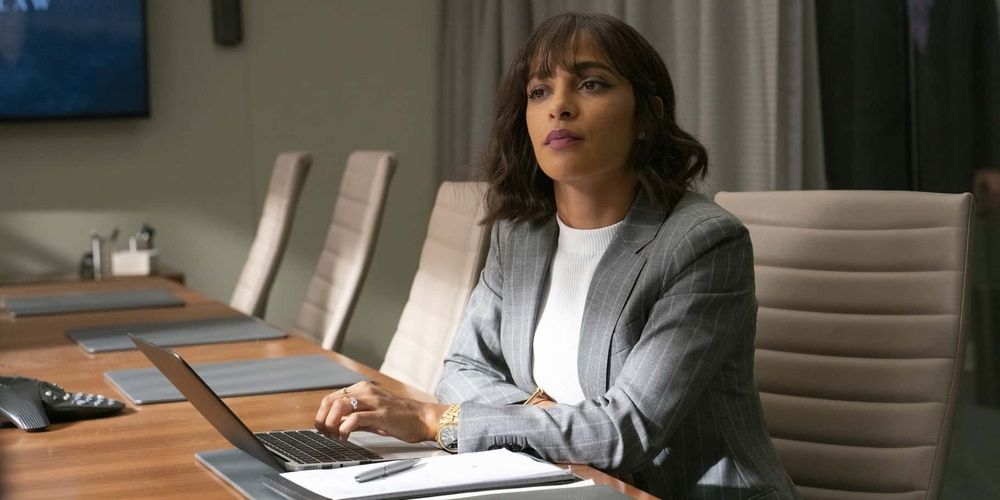 Megalyn Echikunwoke in a boardroom in Almost Family