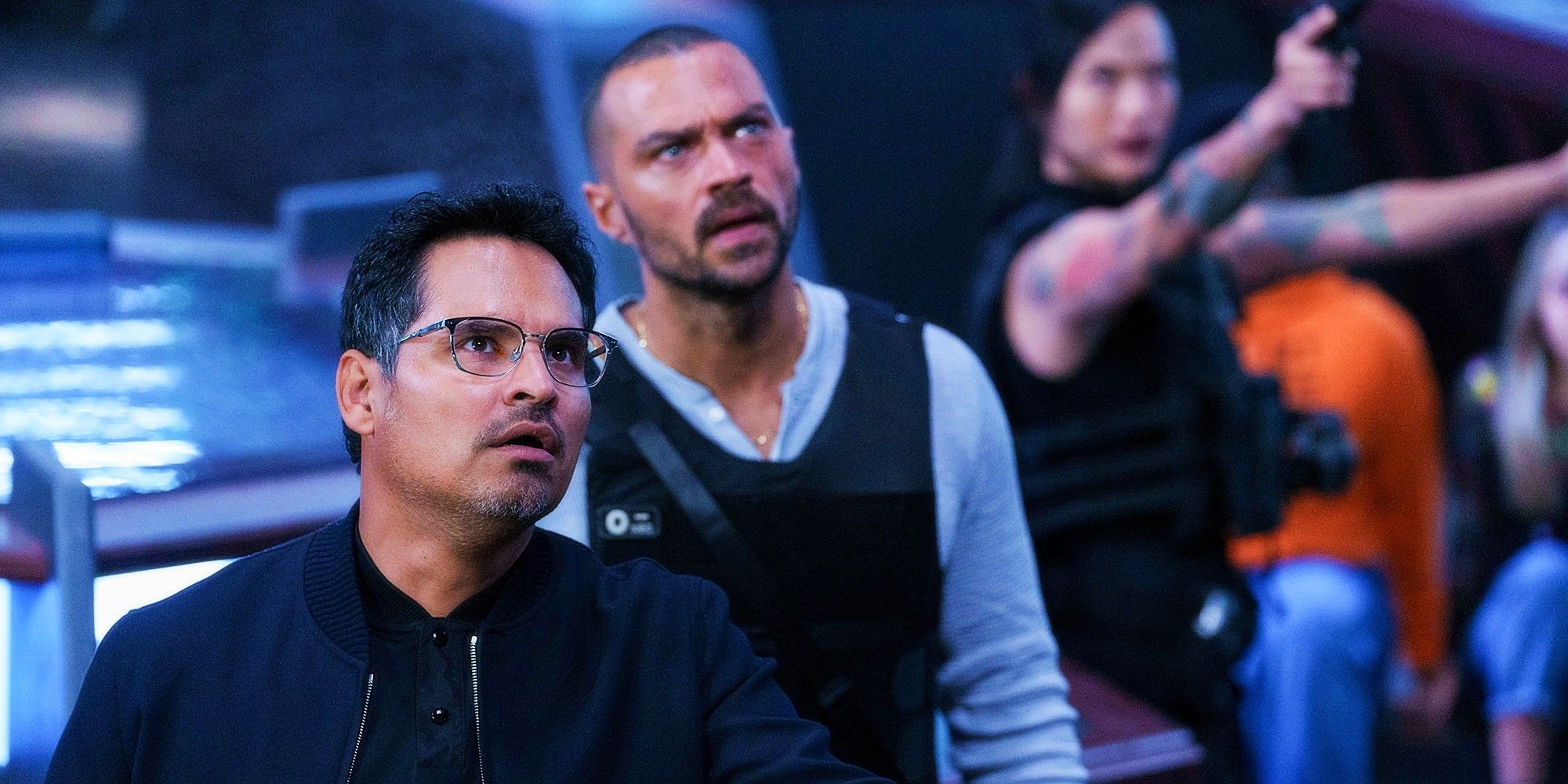 Michael Pena and Jesse Williams in Secret Headquarters