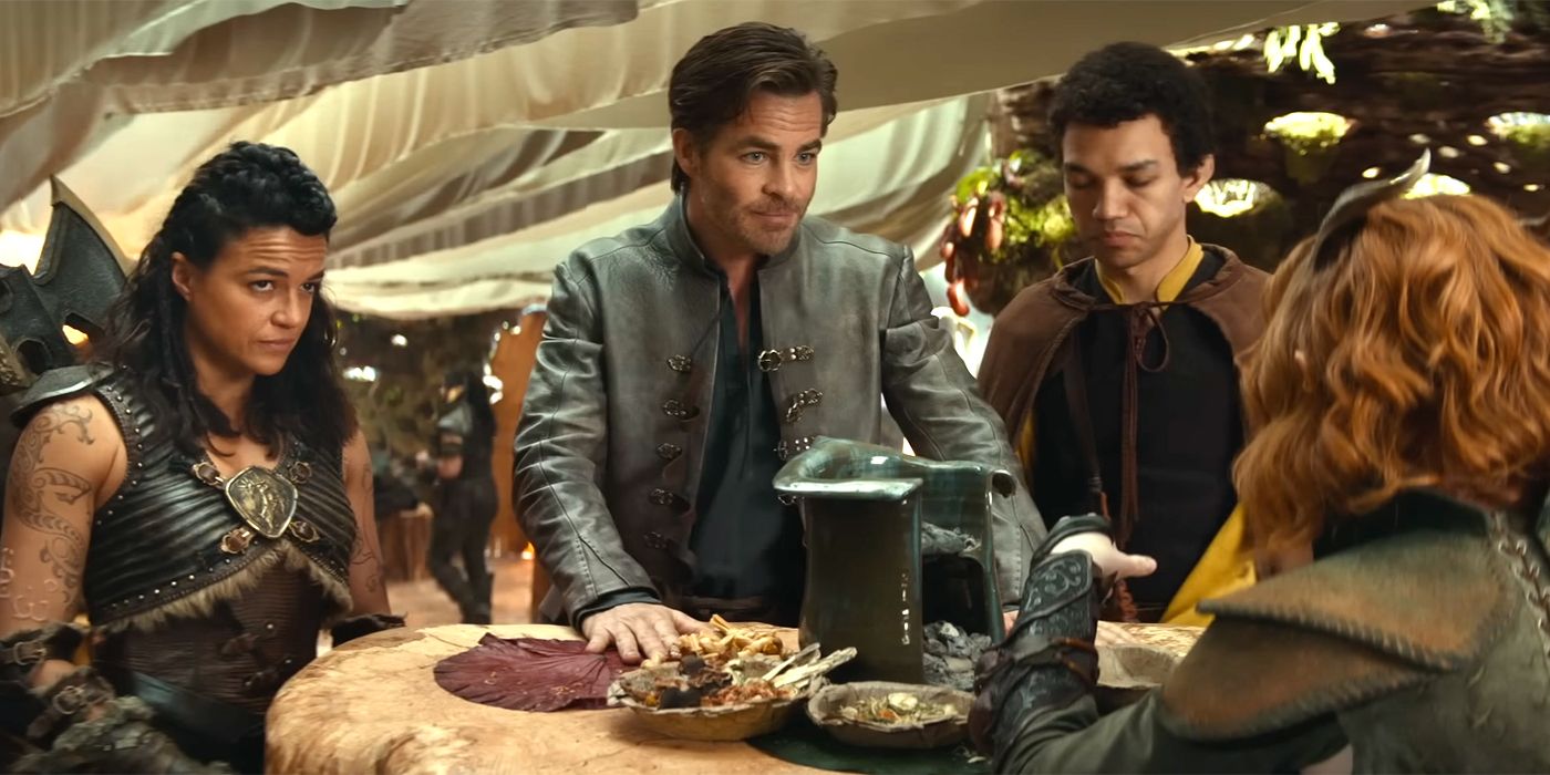 Michelle Rodriguez, Chris Pine and Justice Smith in Dungeons and Dragons