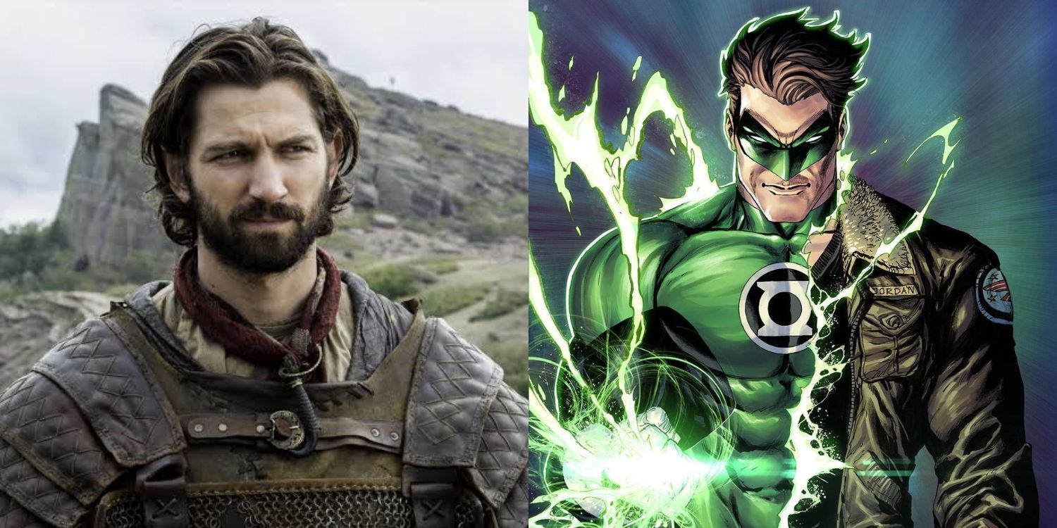 Split image of Michiel Huisman and Green Lantern