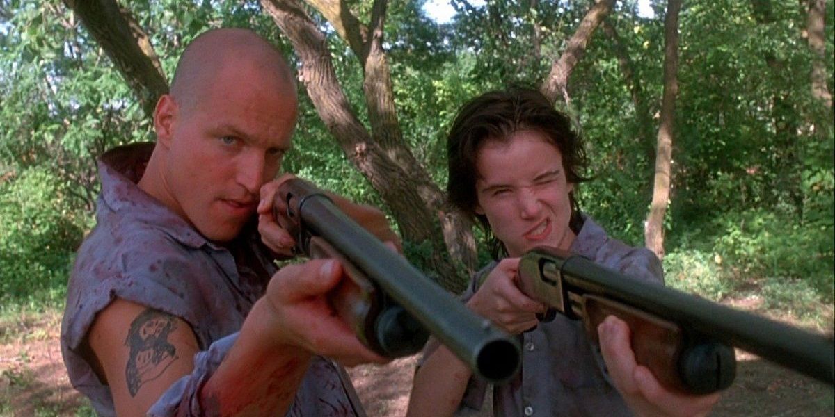 Mickey and Mallory with shotguns in Natural Born Killers