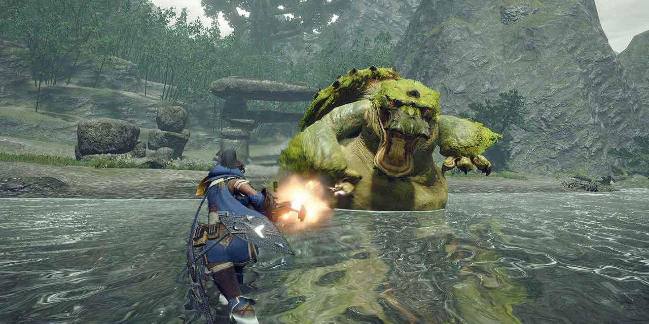 A screenshot from the Nintendo Switch video game Monster Hunter Rise.