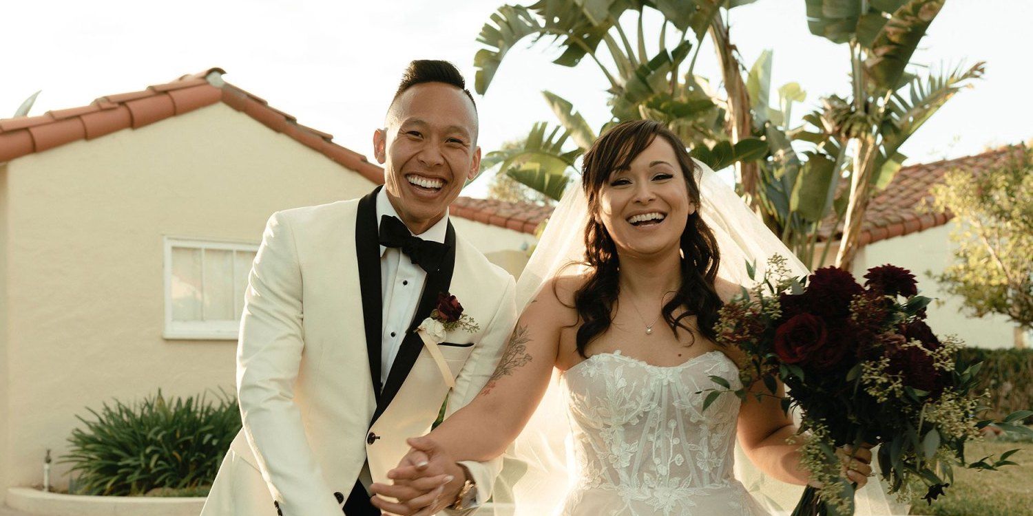 Morgan and Binh on their wedding day in Married At First Sight.