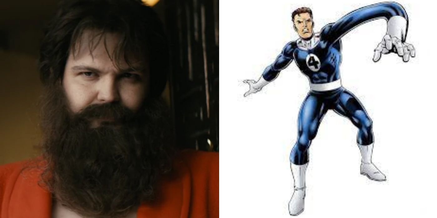 Split image of Mr. Fantastic and Love Sausage from The Boys