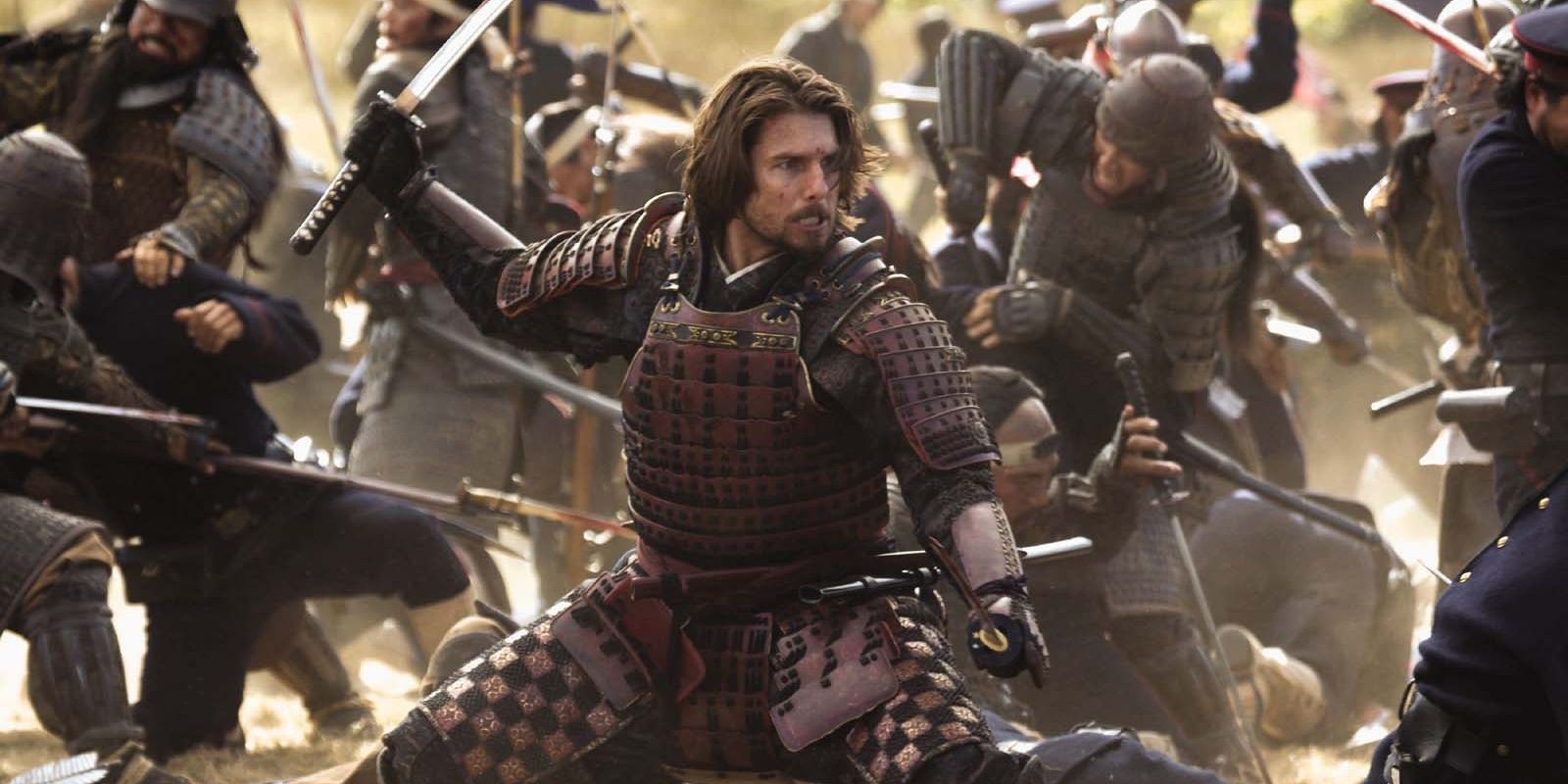Nathan Algren in a warzone in The Last Samurai