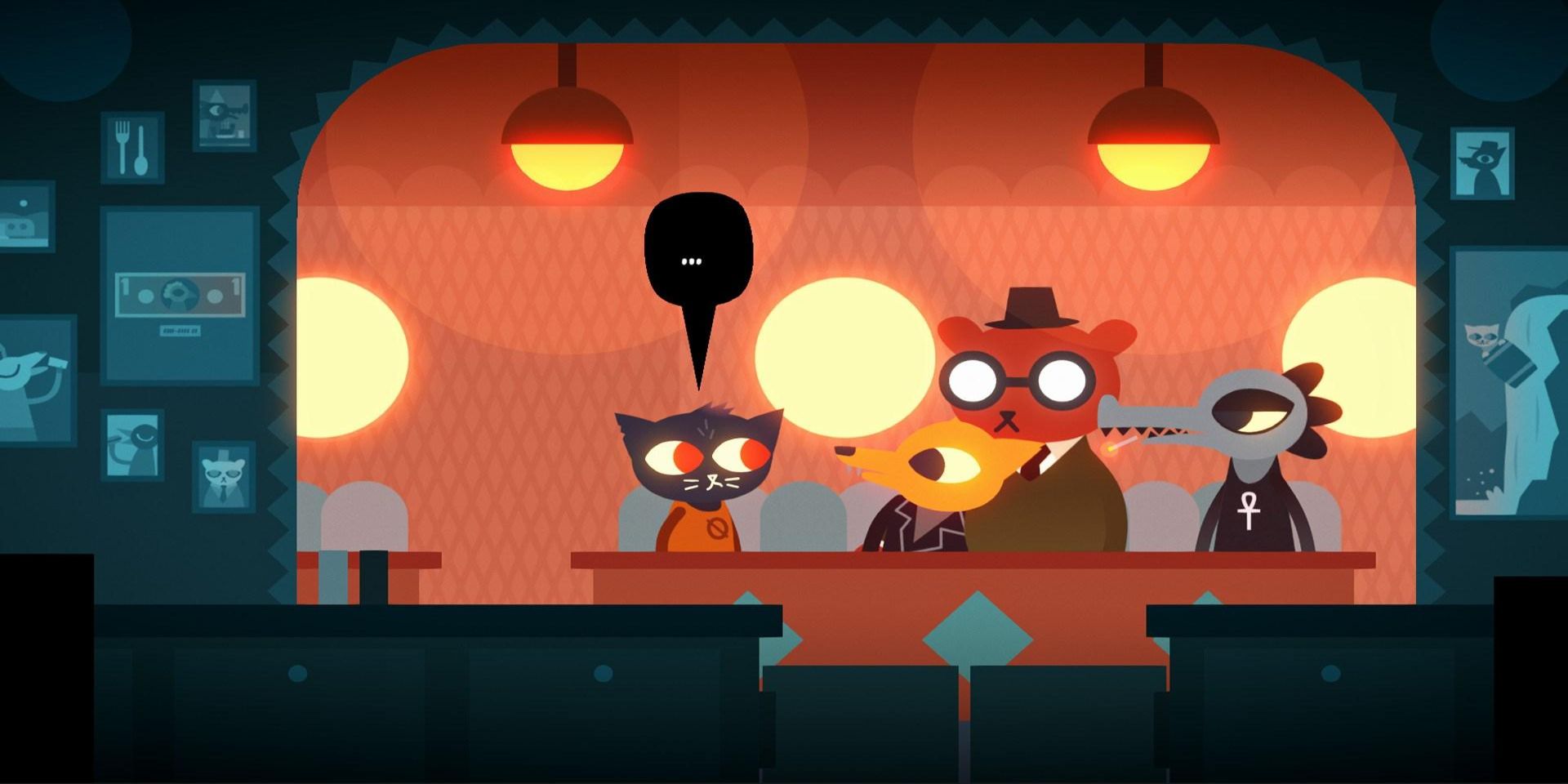 Mae looks perplexed as she talks to several characters in Night in the Woods 