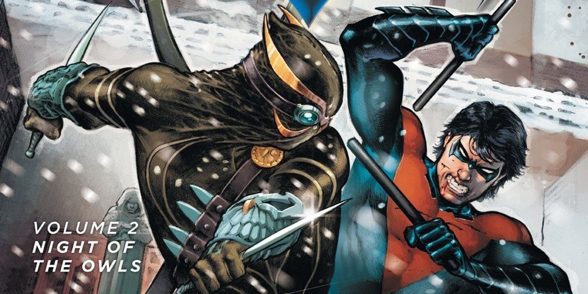 Nightwing fighting a Talon in Night Of The Owls