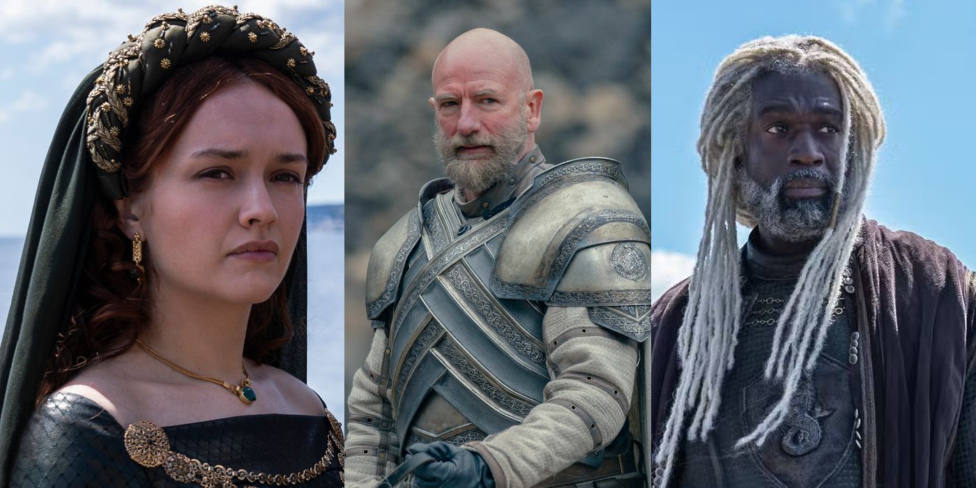 Olivia Cooke, Graham McTavish, and Steven Touissant in House of the Dragon
